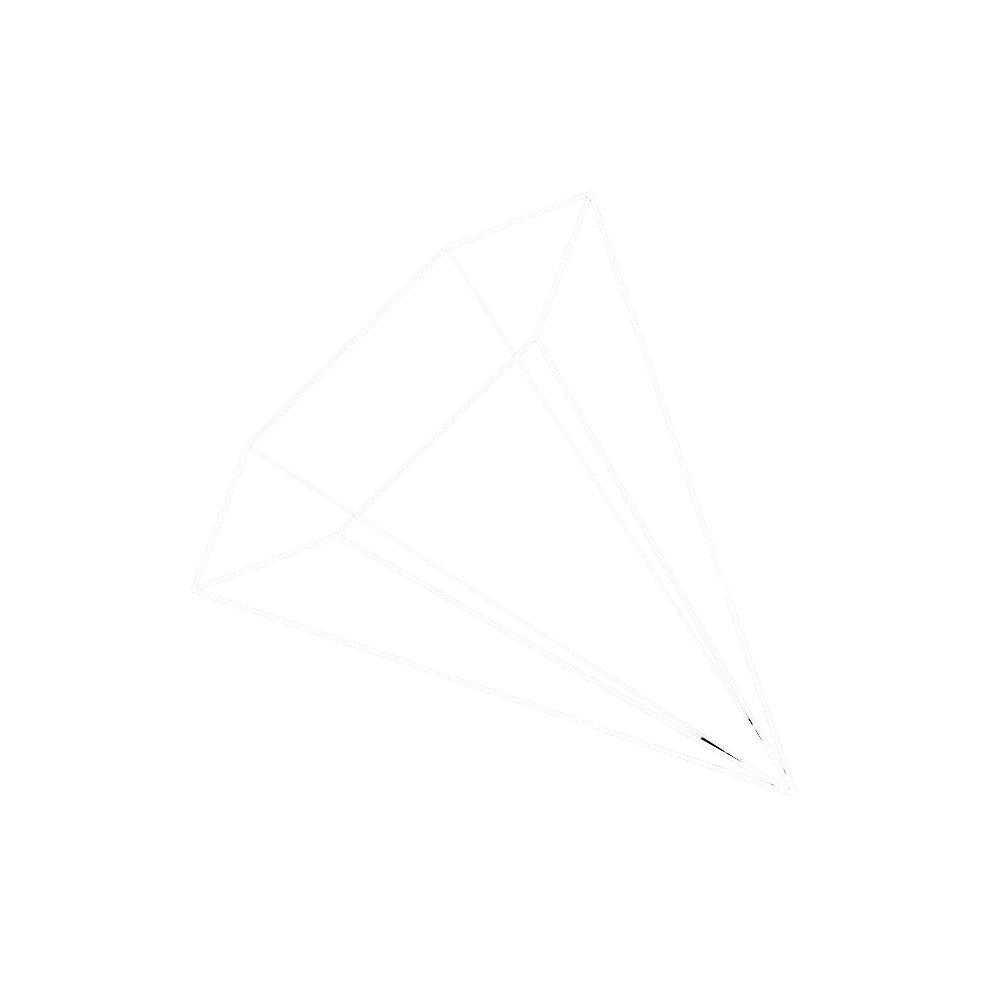 3d hexagonal pyramid outline black background vector